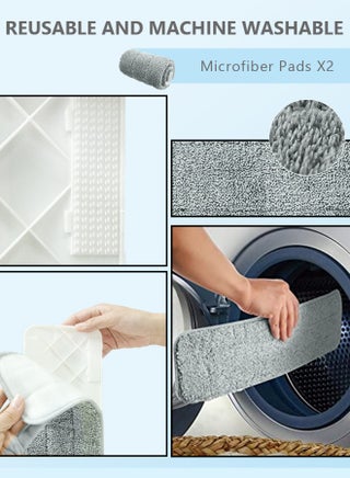 Spray Mop with 2 Washable Microfiber Pads-Cleaning Mop with 350ML Refillable Water Tank-Ceramic Floor Mop for Home Kitchen - view 5