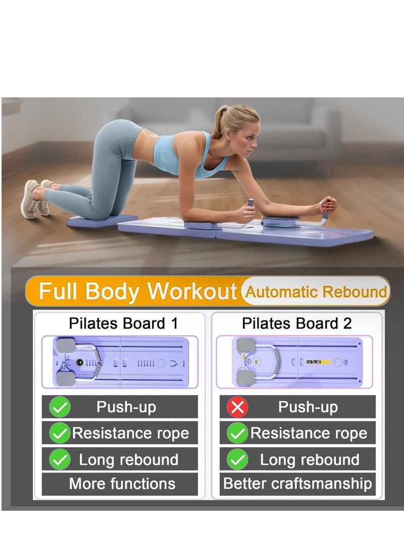 TMOHRA Pilates Board,Pilates Reformer Set, 5 in1 Pilates Reformer Machine with Timer, Multi-Purpose Foldable Pilates Reformer Board for Home, Pilates Sliding Board for Home Women Men - Image 2