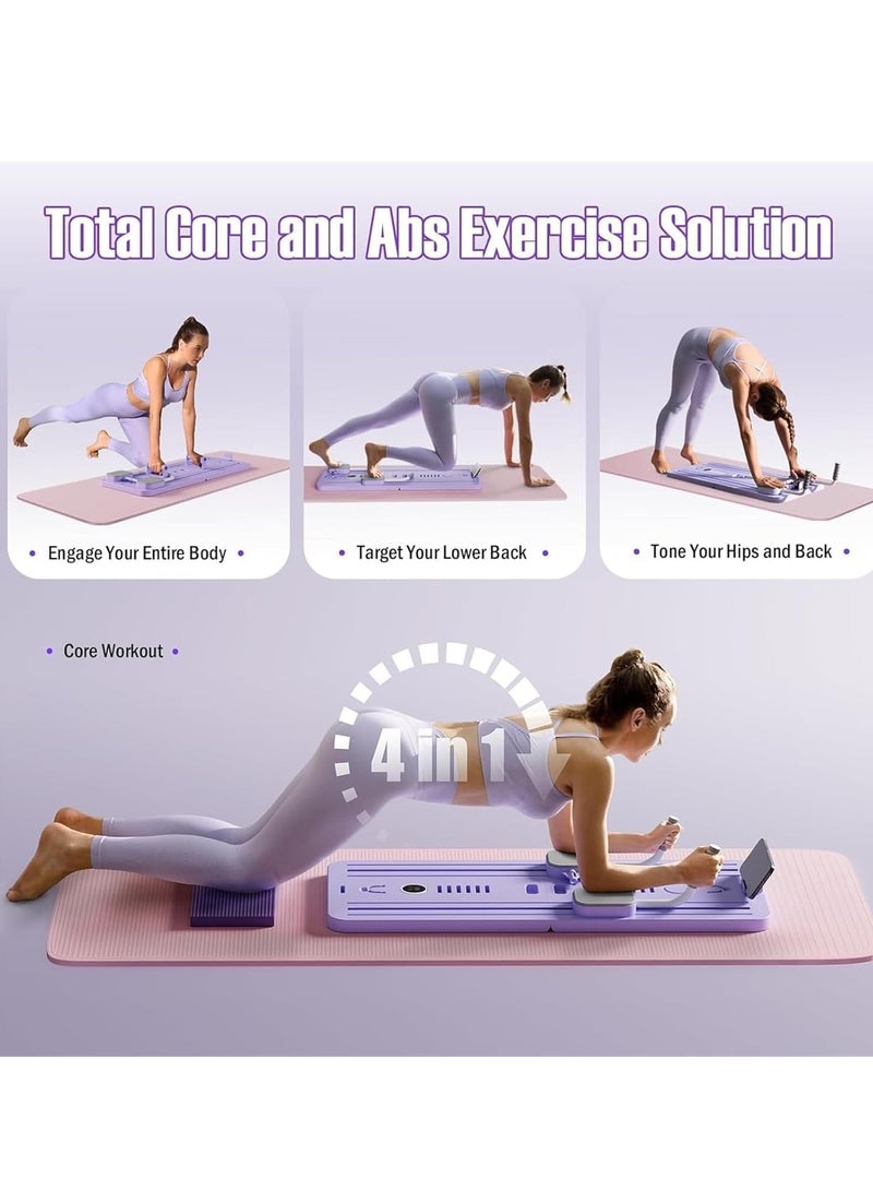 TMOHRA Pilates Board,Pilates Reformer Set, 5 in1 Pilates Reformer Machine with Timer, Multi-Purpose Foldable Pilates Reformer Board for Home, Pilates Sliding Board for Home Women Men - Image 3