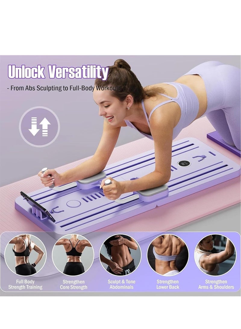 TMOHRA Pilates Board,Pilates Reformer Set, 5 in1 Pilates Reformer Machine with Timer, Multi-Purpose Foldable Pilates Reformer Board for Home, Pilates Sliding Board for Home Women Men - Image 5