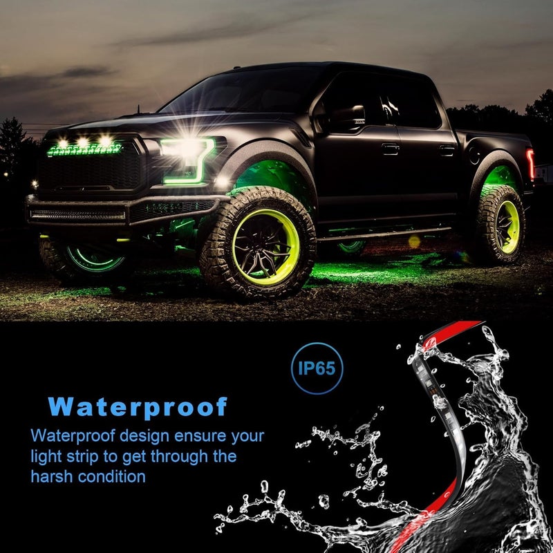 Livtee Underglow LED Light Kit, RGB Strip Lights with App Control for Music and DIY Modes, Low Brightness Kit for Cars, Vans, SUVs and Trucks - Image 4