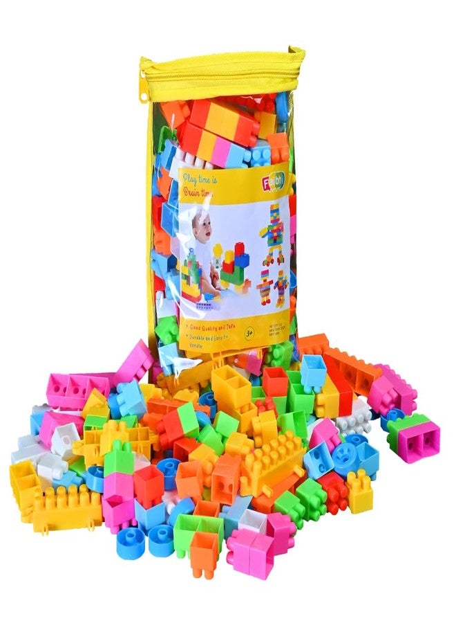 Faibhi 200pcs Building Blocks Set with Zipper Pouch, a Colorful and Engaging Educational Toy for Kids That Inspires Creativity and Puzzle-Solving. Durable, Multicolored Toy Set for Kids of +3 Years. - Image 5