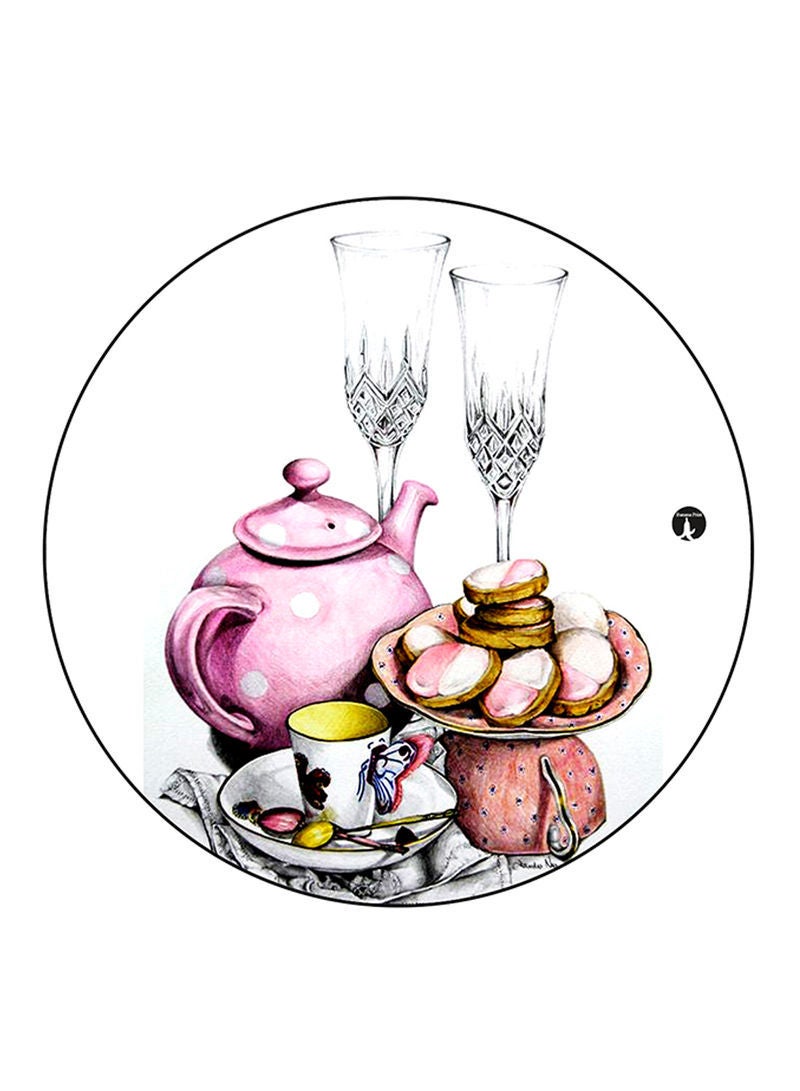 Food Printed Mouse Pad  Round  Multicolour