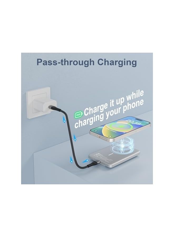 Mezone 5000mAh Magnetic Powerbank, Wireless Portable Charger Fast Charging, PD 22.5W Wired Charging - Image 5