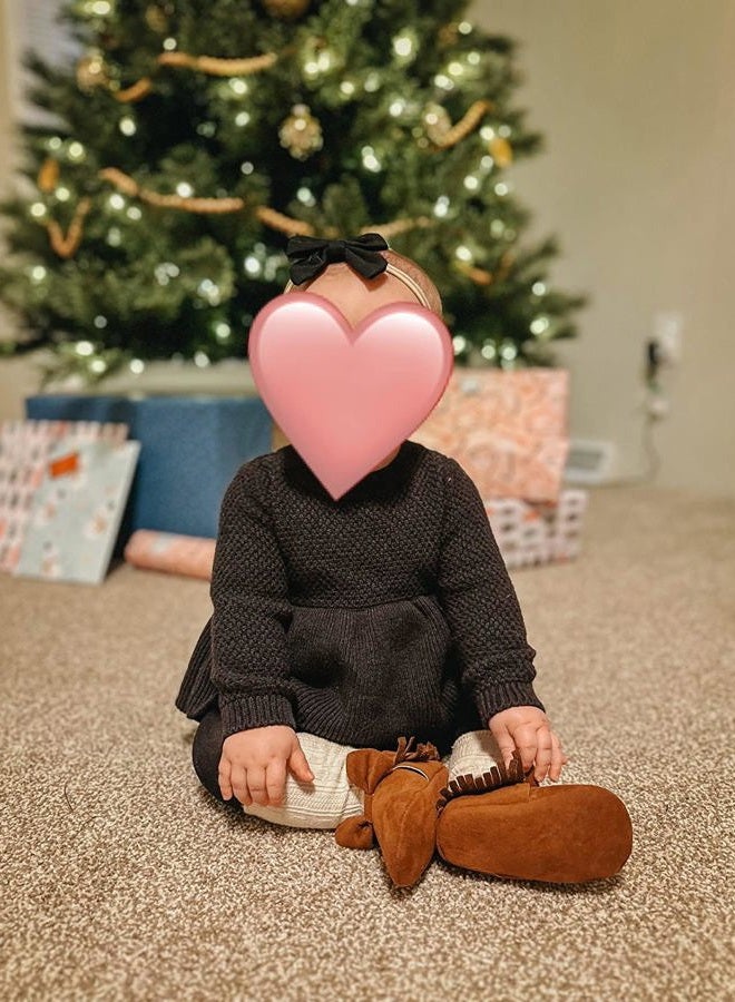 CENCIRILY Infant Baby Fringe Moccasin Slipper Boys Girls Tassel Suede Leather Toddler Sneakers Soft Sole First Walking Loafers Crib Shoes, 02 Dark Brown, 6-12 Months - Image 2