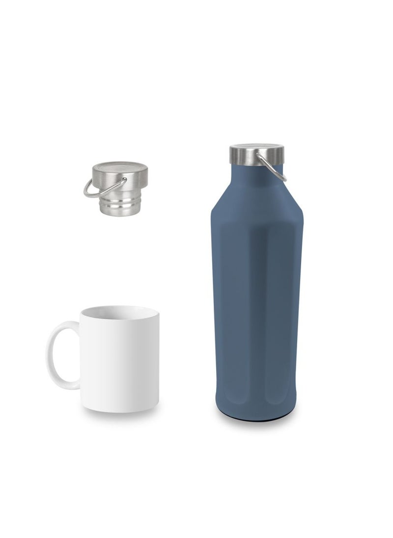Luscious - Luscious Double Wall Stainless Steel Vacuum Sports Bottle - Dark Blue - 600 ml - Image 1