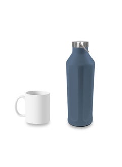 Luscious Double Wall Stainless Steel Vacuum Sports Bottle - Dark Blue - 600 ml