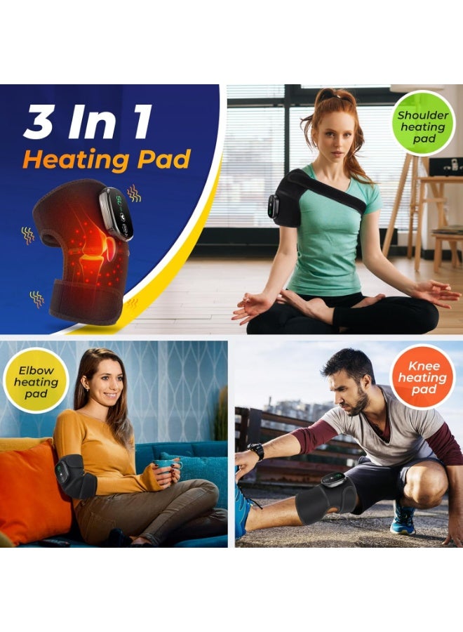 Heated Knee Massager – Rechargeable 3-in-1 Vibration & Heat Knee Pad for Knee, Elbow & Shoulder – 3 Adjustable Modes & Temperature Control – Adult Pain Relief, 1 Pack - Image 4