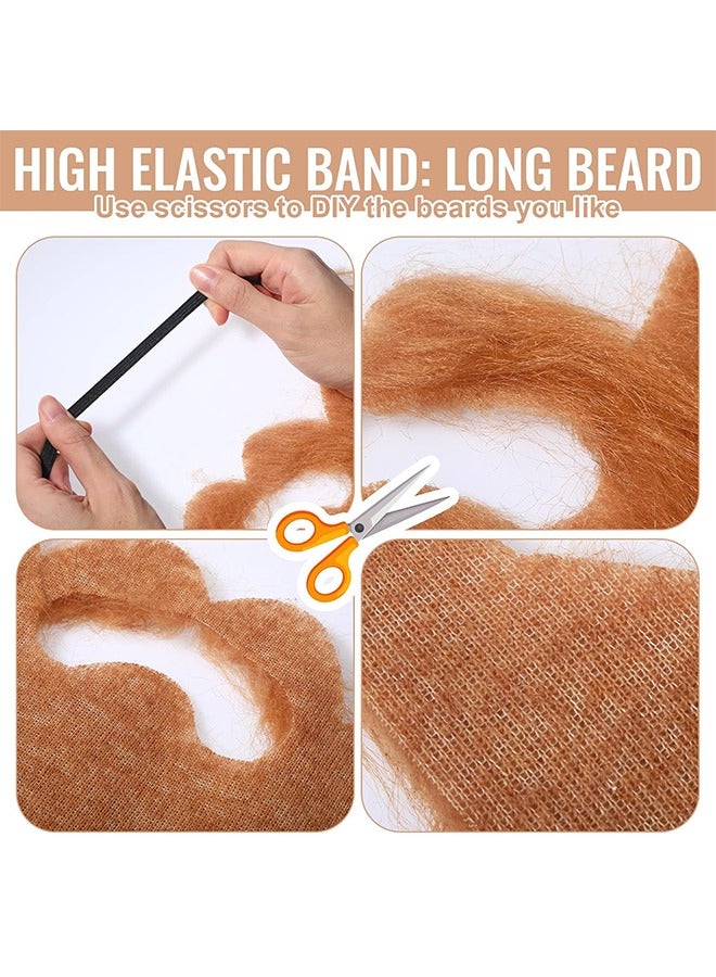 4 Pcs Fake Mustache Facial Hair False Beards, Fake Whisker for Entertainment Drama Party Movie Makeup, Mustache for Kids And Adults (Grey+White+Black+Brown) - Image 5