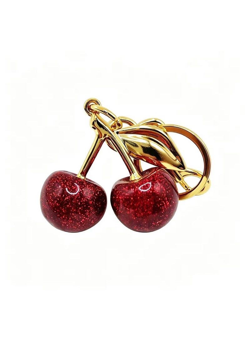 Nevara Shiny cherry pendant with a trendy 3D design – stylish bag and key accessory - Image 5
