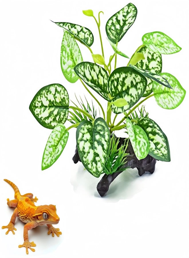 MRTIOO Reptile Artificial Plants, Terrarium Plants Decorations Supplies, Amphibian Habitat Hideout Tank Accessories, Rainforest Ground Plant - Image 2