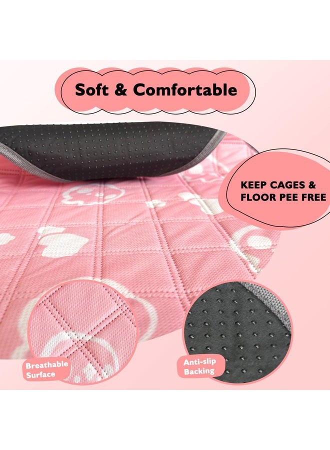 Mooydee 2 Pack Guinea Pig Bedding - Washable Guinea Pig Cage Liners, Waterproof Reusable & Anti Slip Pee Pads Super Absorbent Mats for Small Animals Pet Rabbit Bunny Hamster Rat (Pink, 48 x 24 Inch) - Image 4