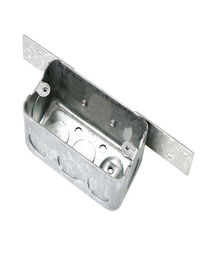 Qlvily 8 Packs 4 x 2 Inch Metal Electrical Box with Bracket, 1/2 Inch End Knockouts Electrical Box, Wood/Metal Stud Bracket Welded, Junction Box Metal, Galvanized - Image 5