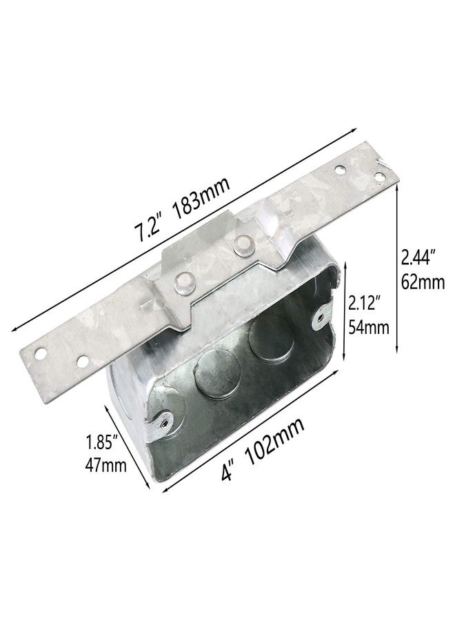 Qlvily 8 Packs 4 x 2 Inch Metal Electrical Box with Bracket, 1/2 Inch End Knockouts Electrical Box, Wood/Metal Stud Bracket Welded, Junction Box Metal, Galvanized - Image 2