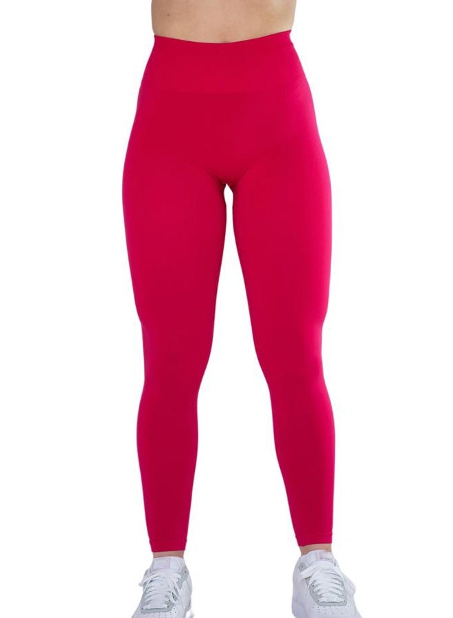 AUROLA Seamless Scrunch Legging Women Yoga Pants 7/8 Tummy Control Workout Running for Workout Fitness Sport Active Legging-25'', Pink, S - Image 4