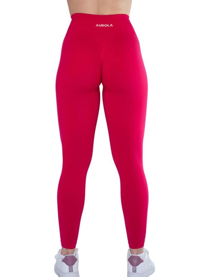 AUROLA Seamless Scrunch Legging Women Yoga Pants 7/8 Tummy Control Workout Running for Workout Fitness Sport Active Legging-25'', Pink, S - Image 5