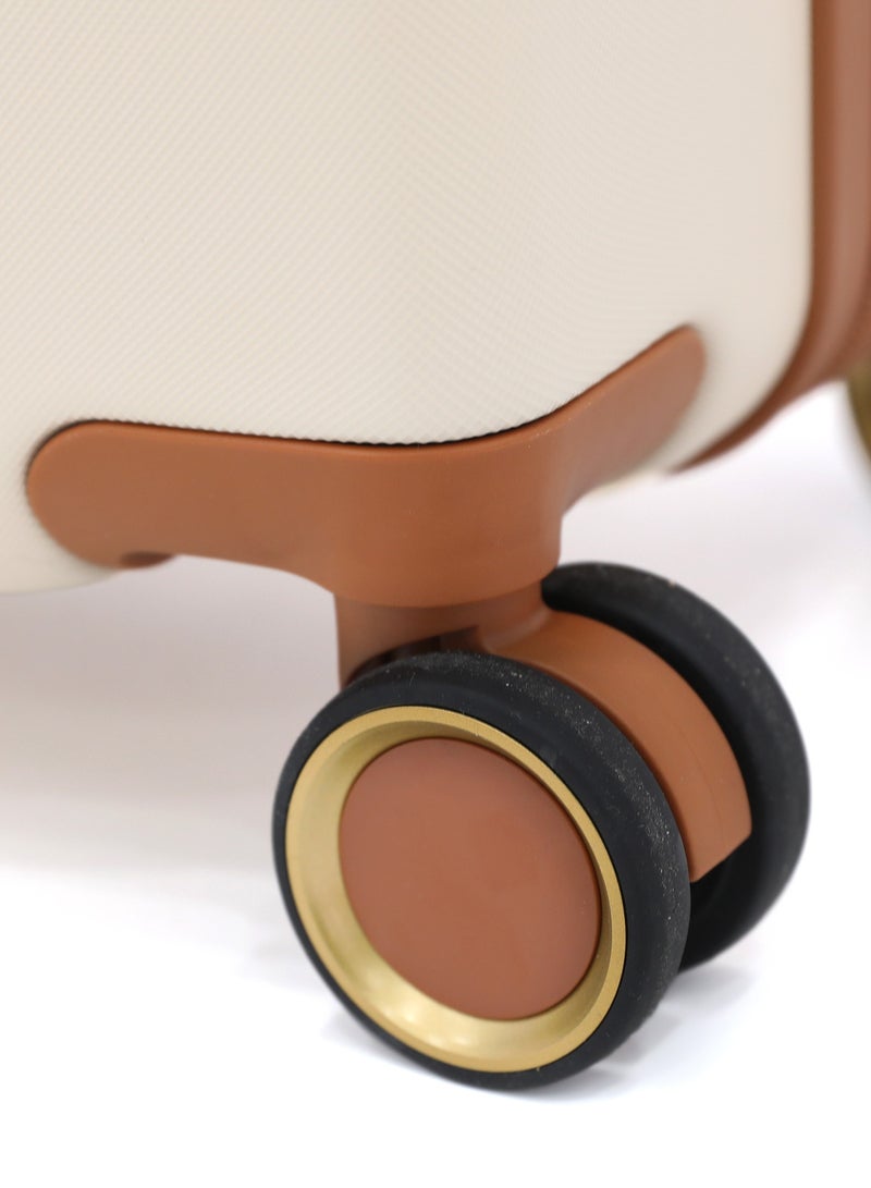 SONADA Premium Hardshell Luggage 4pc Set with Spinner Wheels | Durable Travel Suitcase with TSA Lock,Biege - Image 5