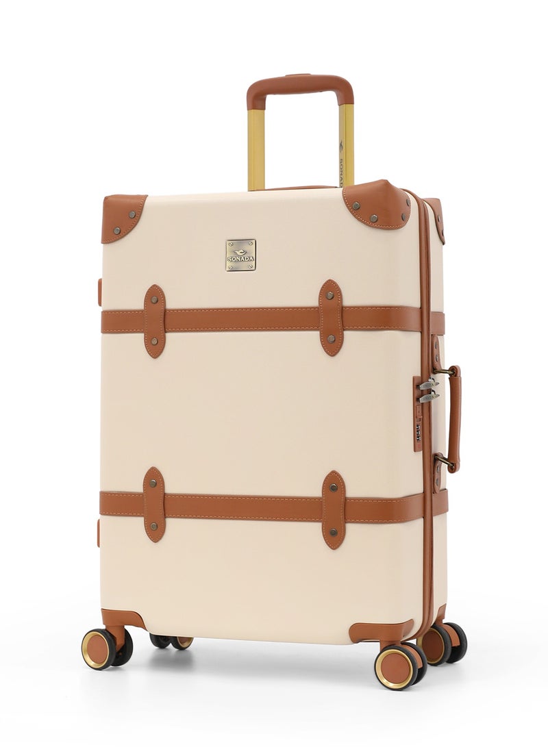 SONADA Premium Hardshell Luggage 4pc Set with Spinner Wheels | Durable Travel Suitcase with TSA Lock,Biege - Image 3