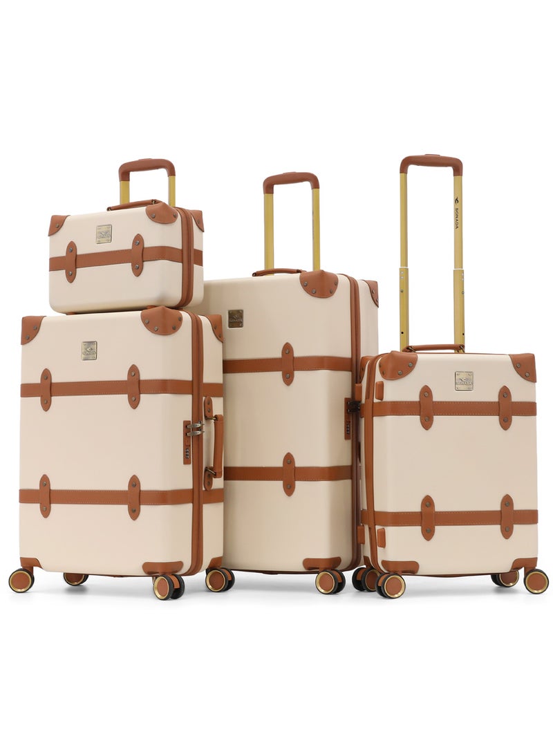 SONADA Premium Hardshell Luggage 4pc Set with Spinner Wheels | Durable Travel Suitcase with TSA Lock,Biege - Image 1