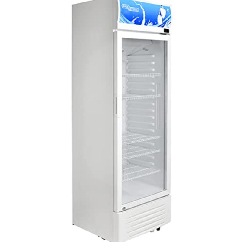 Retail showcase refrigerator, stainless steel, silver, 11.7 cu/ft capacity with net 330L volume, single door, 5 wired shelves, 2-year warranty - Image 2
