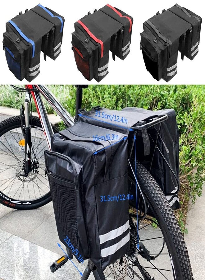 KLERICER Bike Rear Rack Double Pannier Bag, 30L Waterproof Bicycle Trunk Bag, Bike Pannier Bag with Reflective Trim, for Grocery Shopping Commuter Long Cycling Trip (Black) - Image 5