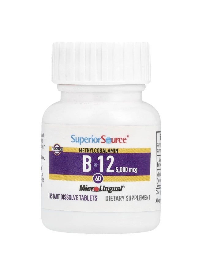 Superior Source, Activated Methylcobalamin B-12, B-6 & Methylfolate (P-5-P), 5,000 mcg, 60 MicroLingual® Instant Dissolve Tablets (Packaging may vary) - Image 3