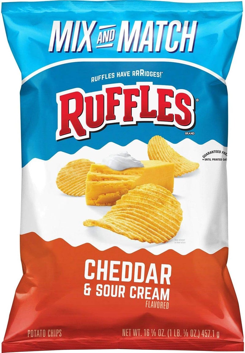 Ruffles Cheddar & Sour Cream Flavored Potato Chips, 16.125 Oz