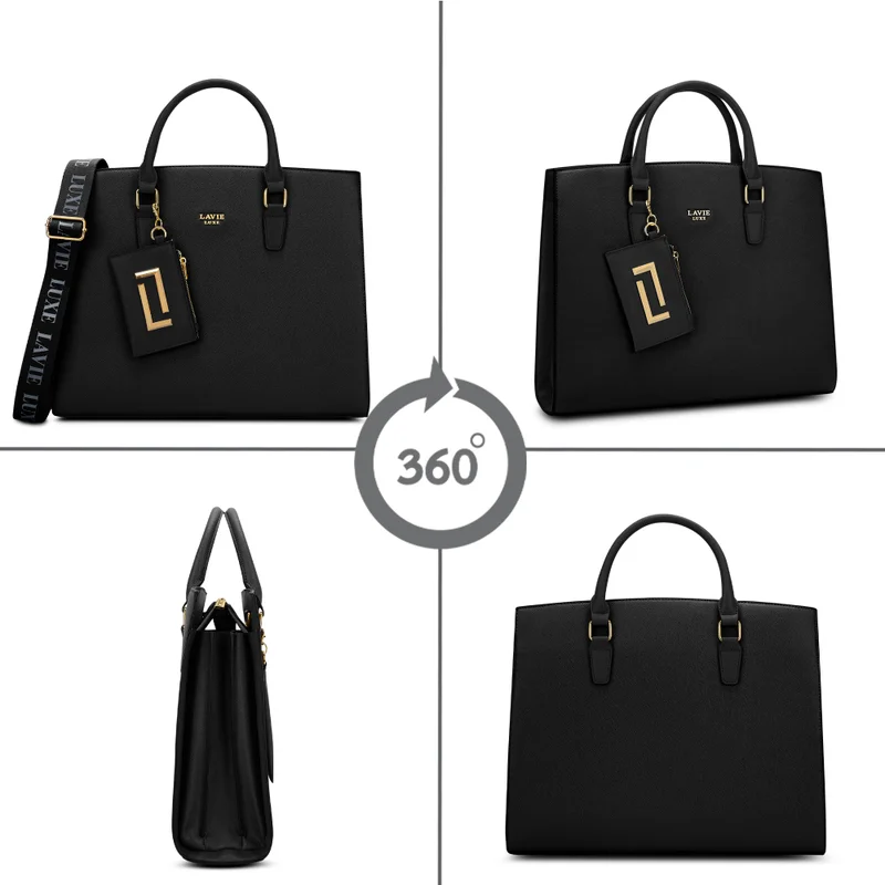 Lavie  Luxe Duo Eliza Satchel (Black) for Women | Best Price UAE