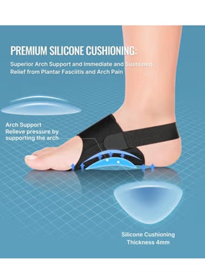 general Upgraded Non-Slip Unisex Wearable Arch Support Inserts w/Built-in Orthotics - Adjustable Arch Support Braces Bands w/Gel Pads for Flat Feet High & Fallen Arch - Image 2