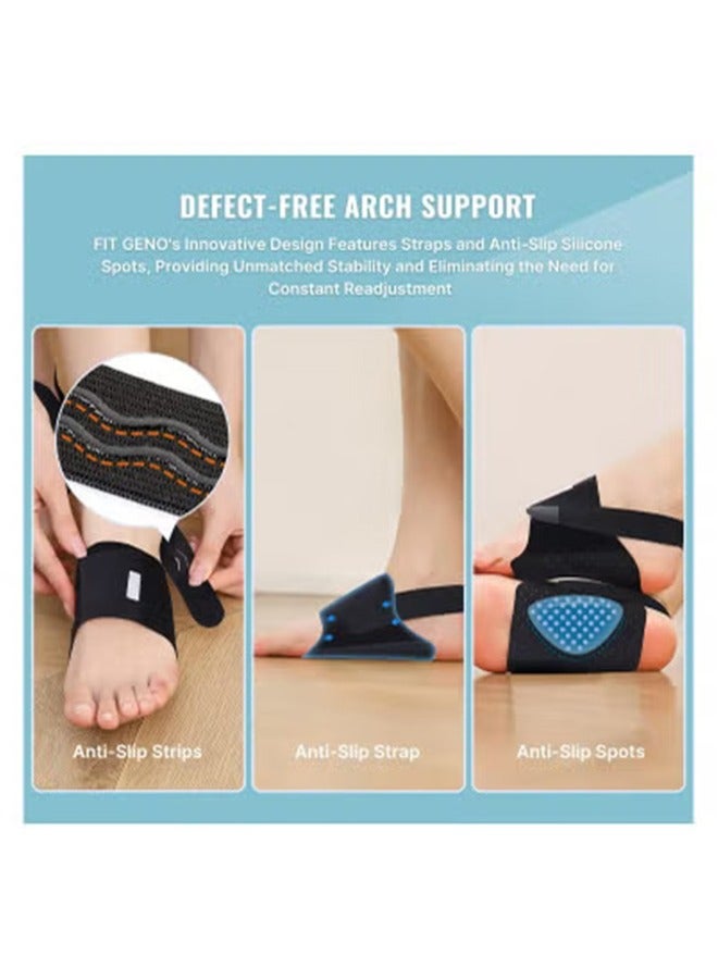general Upgraded Non-Slip Unisex Wearable Arch Support Inserts w/Built-in Orthotics - Adjustable Arch Support Braces Bands w/Gel Pads for Flat Feet High & Fallen Arch - Image 3