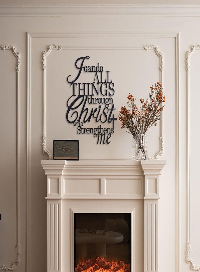 OYEFLY I Can Do All Things Through Christ Metal Wall Art,Metal Christian Wall Decor (Black) - Image 5