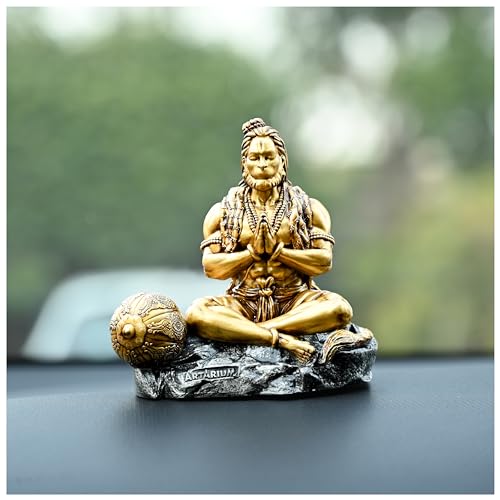 Artarium Hanuman Murti Mahabali Hanuman Bajrangbali Idol Sankat Mochan Balaji Idol Bahubali Hanuman, Bajrangbali Statue with Gada for Car Dashboard Home Decor (Mahabali Hanuman 3.5 Inch) - Image 2