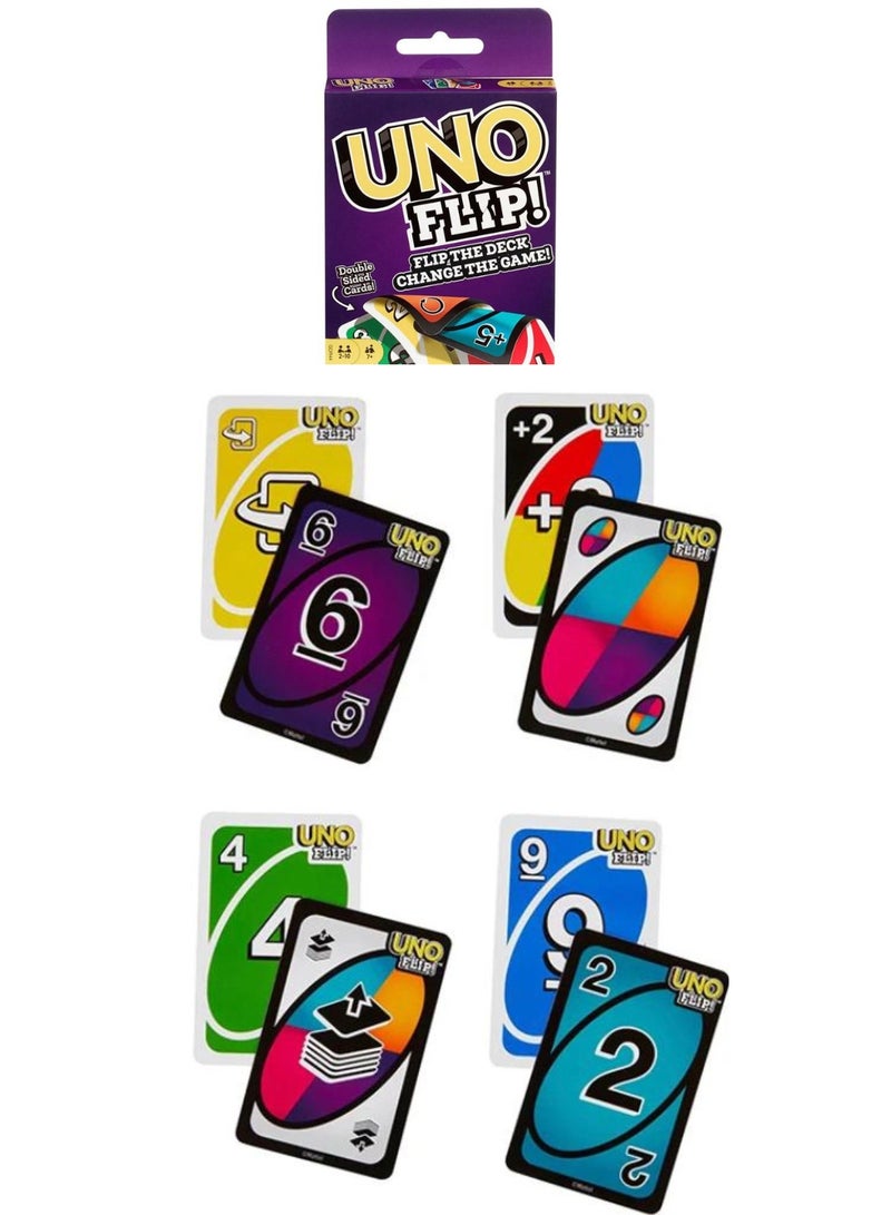 UNO Baby Uno Flip! Multicolor Double Side Flip Cards for Card Game GDR44 Special Party Flip Cards 9.23x1.9x14.44cm - Image 1