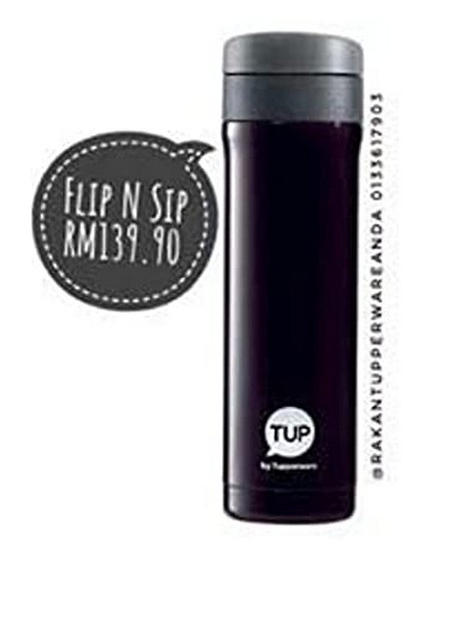 Tupperware زجاجة حرارية من الفولاذ المقاوم للصدأ - 420 مل، سوداء - Image 2