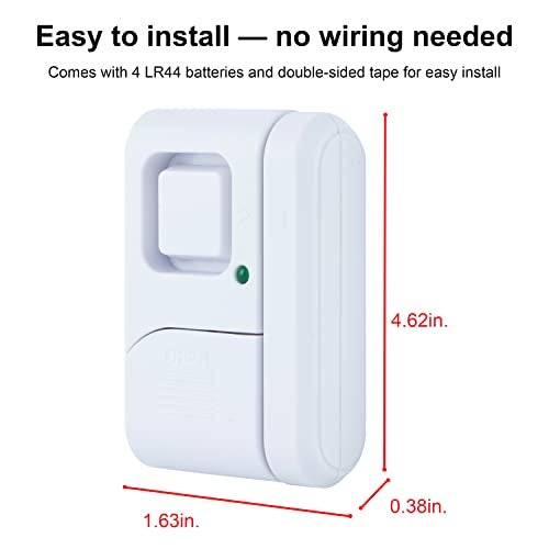 GE Personal Security Window and Door Alarm, 5 Pack, DIY Protection, Burglar Alert, Wireless Chime/Alarm, Easy Installation, Home Security, Ideal for Home, Garage, Apartment and More,White, 45987 - Image 2