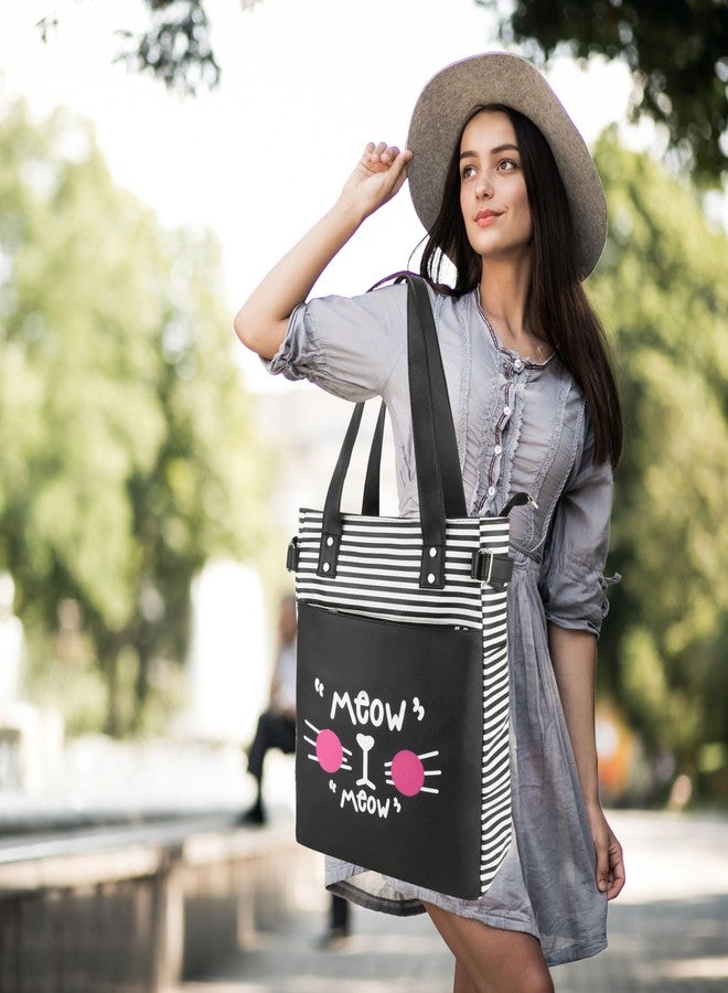 JAISOM Women's Tote Handbag | Stylish Shoulder Bag for Office, College, Casual & Party Use,Spacious & Lightweight (Moow Line 1_BZ) - Image 3