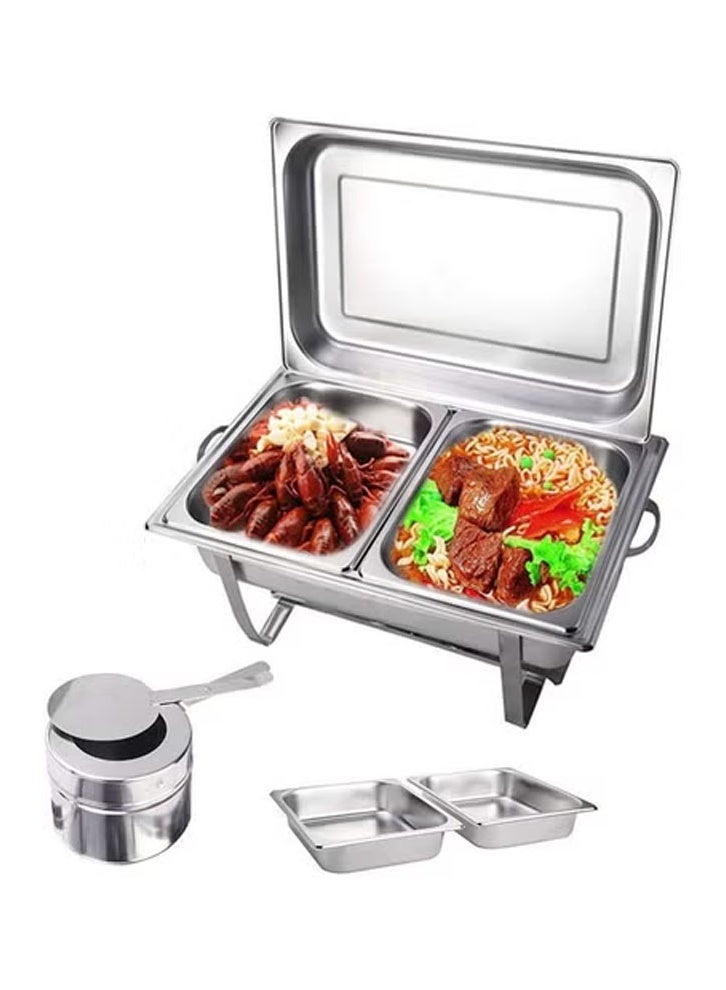 كيكي طبق الغضب من الفولاذ المقاوم للصدأ مع غطاء فضي 3Layer - Image 4