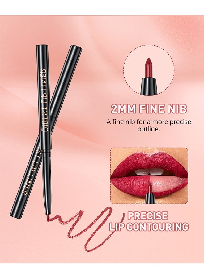 كيو آي بست مجموعة الشفاه الثلاثية محدد الشفاه ملمع الشفاه ومجموعة مكياج أحمر الشفاه السائل المخملي مجموعة محدد الشفاه غير اللامع مجموعة أحمر الشفاه السائل للماء طويل الأمد لا يتلاشى طقم أحمر الشفاه السائل للمكياج اليومي #02 - Image 5