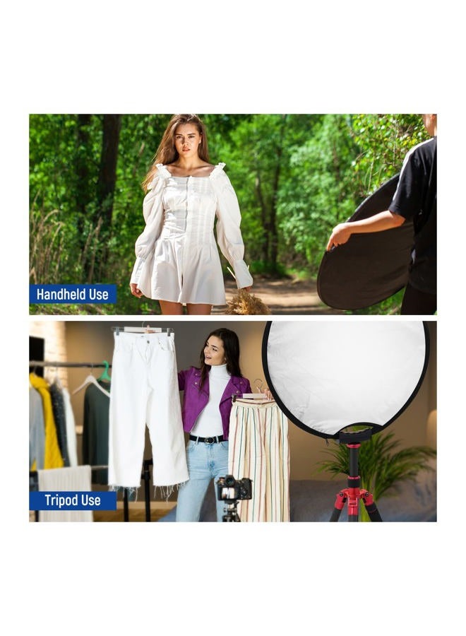 Neewer 22"/56cm Light Reflector with Handle Grip with 3/8" Thread, 5 in 1 Collapsible Disc Light Diffuser Translucent/Silver/Gold/White/Black for Photography Lighting, Outdoor Lighting, RF-56II - Image 4