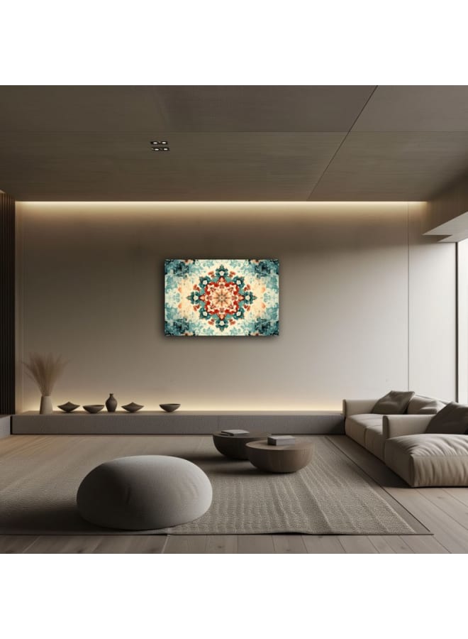 هوم جاليري لوحة فنية جدارية مطبوعة على قماش بألوان ريترو تجريدية من ماندالا - Image 2