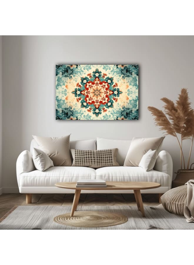 هوم جاليري لوحة فنية جدارية مطبوعة على قماش بألوان ريترو تجريدية من ماندالا - Image 3