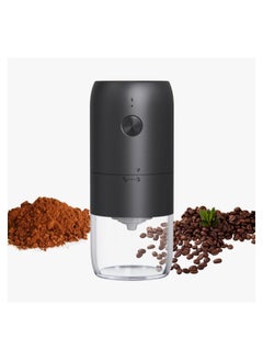 XVersion Electric Coffee Grinder,Portable Coffee Grinder Espresso for Beans, Spices and More, Ceramic Grinding Burr Blade, Removable Chamber, for Camping/ Drip/ Espresso/ Pour Over French Press, Black  - Image 1