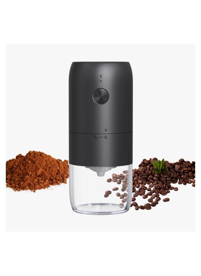 XVersion Electric Coffee Grinder,Portable Coffee Grinder Espresso for Beans, Spices and More, Ceramic Grinding Burr Blade, Removable Chamber, for Camping/ Drip/ Espresso/ Pour Over French Press, Black  - Image 1