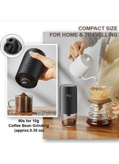 XVersion Electric Coffee Grinder,Portable Coffee Grinder Espresso for Beans, Spices and More, Ceramic Grinding Burr Blade, Removable Chamber, for Camping/ Drip/ Espresso/ Pour Over French Press, Black  - Image 3