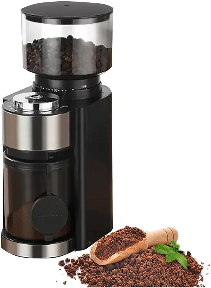 XVersion Coffee Bean Grinder, 250g Capacity Conical Burr Coffee Grinder, 200W Coffee Grinder, with 25 Grind Settings & 8-10 Cup Capacity, for 51mm/53mm Handle and Ground Coffee Beans - Image 1