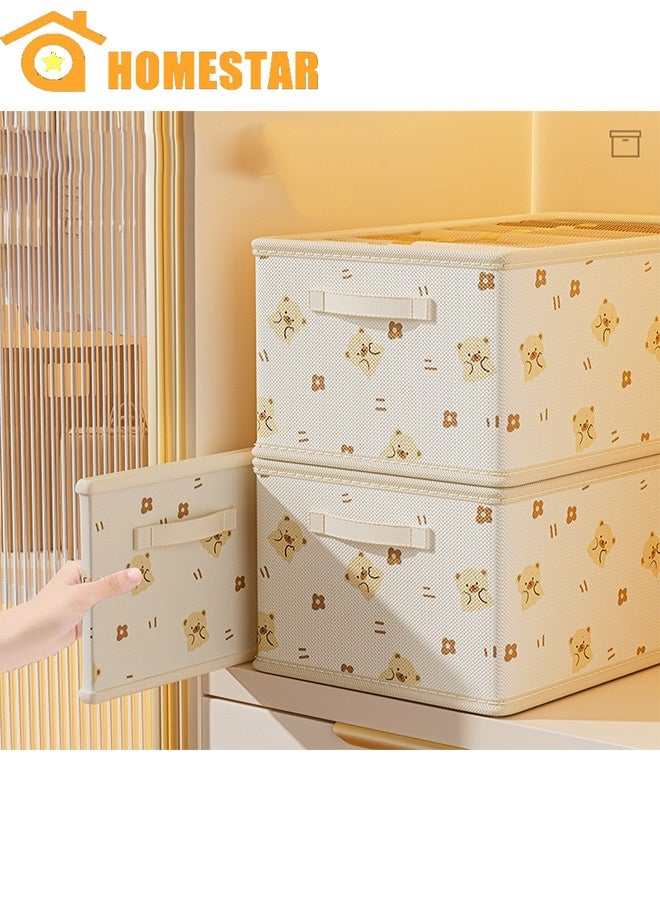 هومستر 2 جهاز كمبيوتر شخصي خزانة ملابس منظمي، منظمي الدرج القابلة للطي مع المقبضات، للسراويل والسترات والجينز - Image 1