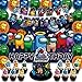 Fuyhiuous 42Packs Among Game Party Supplies Pack IncludesBannerCake TopperBlackdropBalloons for Among Birthday Party Decoration - Image 2