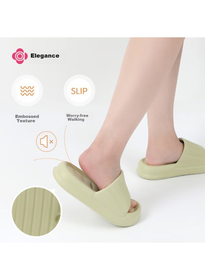 Grace Elegant And Thickened Slippers In Macaron Color For Men And Women, Simple And Fresh Home Slippers, Light Brown, Size 44-45 - Image 1
