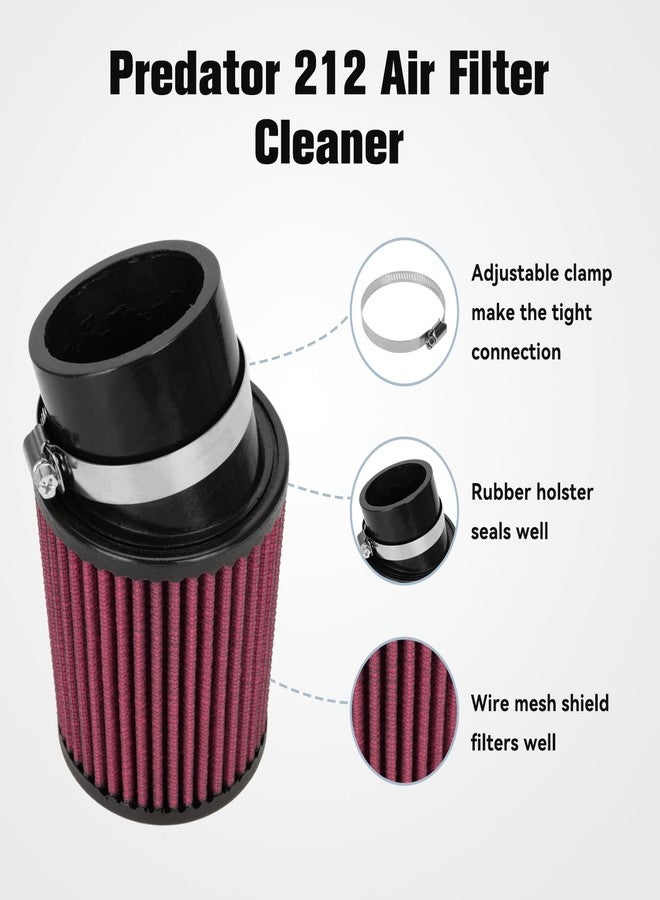 FVRITO High Performance Upgraded Air Filter adapter Intake Spark Plug Kit for Predator 212cc 6.5 Hp Engine Mini Bike Go Kart Racing Red - Image 4