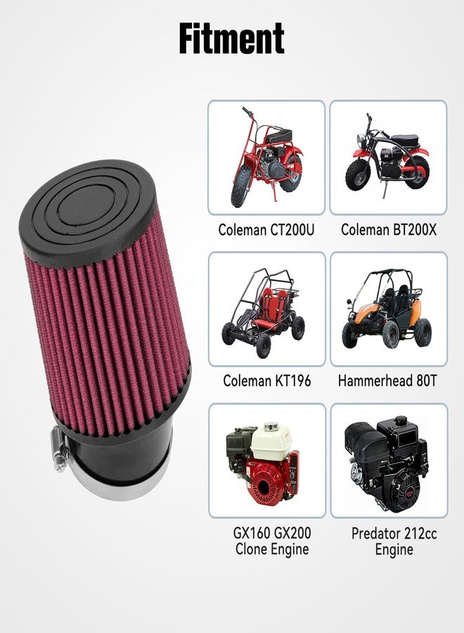 FVRITO High Performance Upgraded Air Filter adapter Intake Spark Plug Kit for Predator 212cc 6.5 Hp Engine Mini Bike Go Kart Racing Red - Image 5